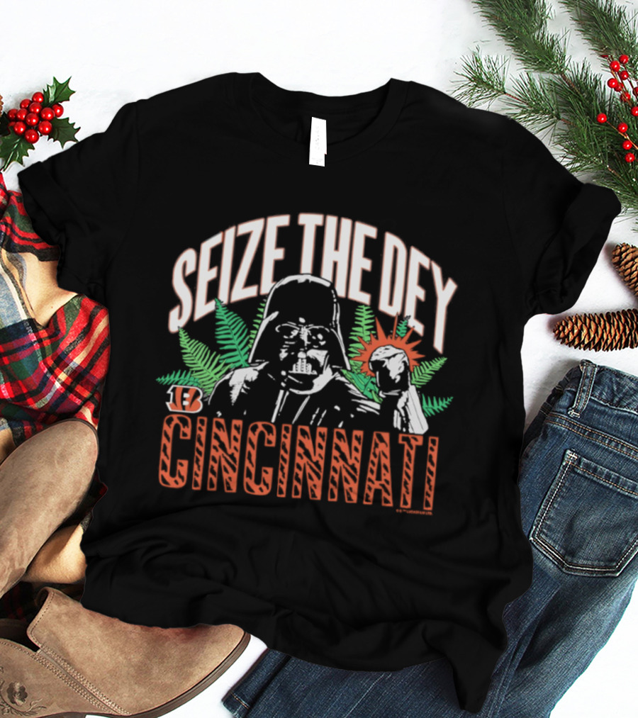 Cincinnati Bengals Star Wars Seize The Dey Darth Vader And Yoda T-Shirt