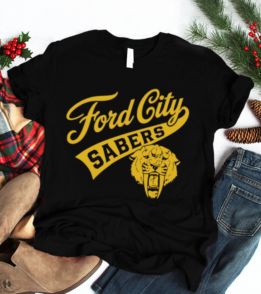 Ford City Sabers Yellow Lion T-Shirt