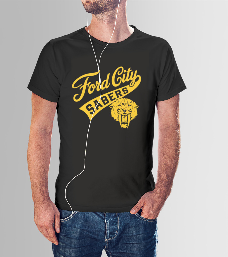 Ford City Sabers Yellow Lion T-Shirt