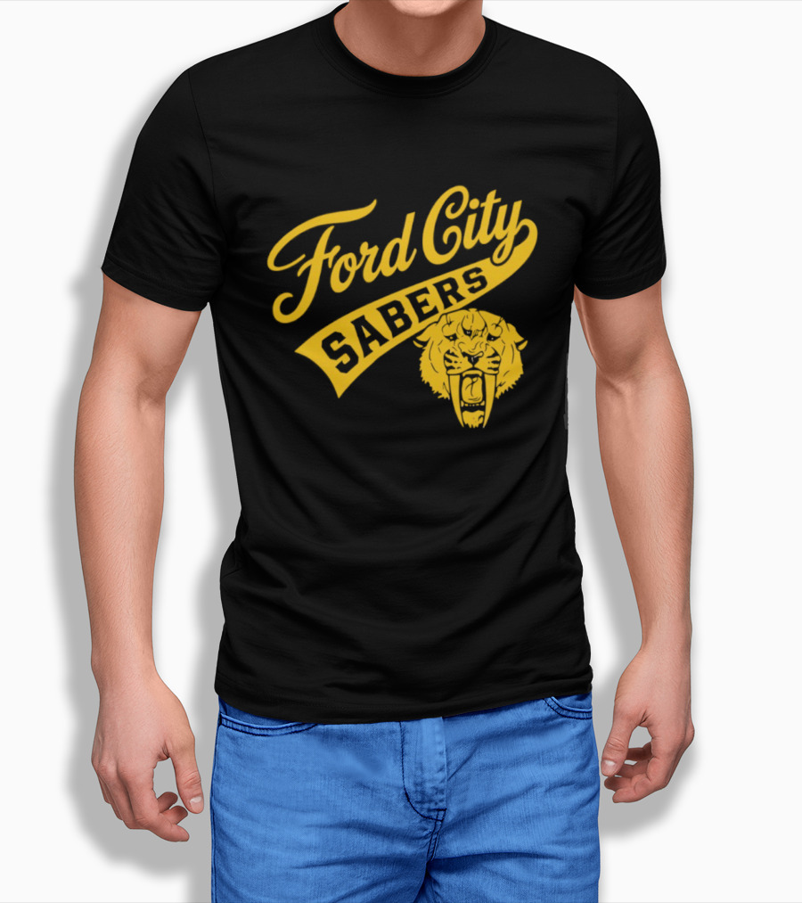 Ford City Sabers Yellow Lion T-Shirt