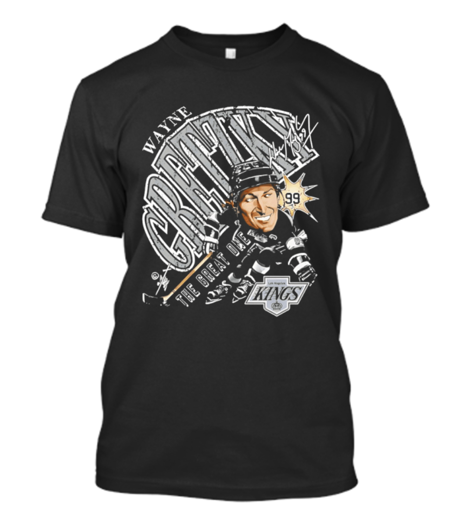 Wayne Gretzky The Great One Los Angeles Kings Bruce Stark T-Shirt