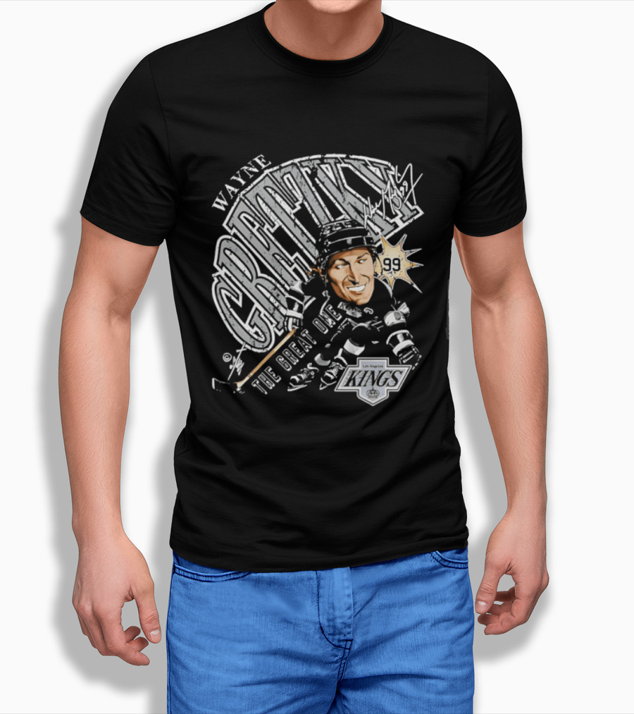 Wayne Gretzky The Great One Los Angeles Kings Bruce Stark T-Shirt