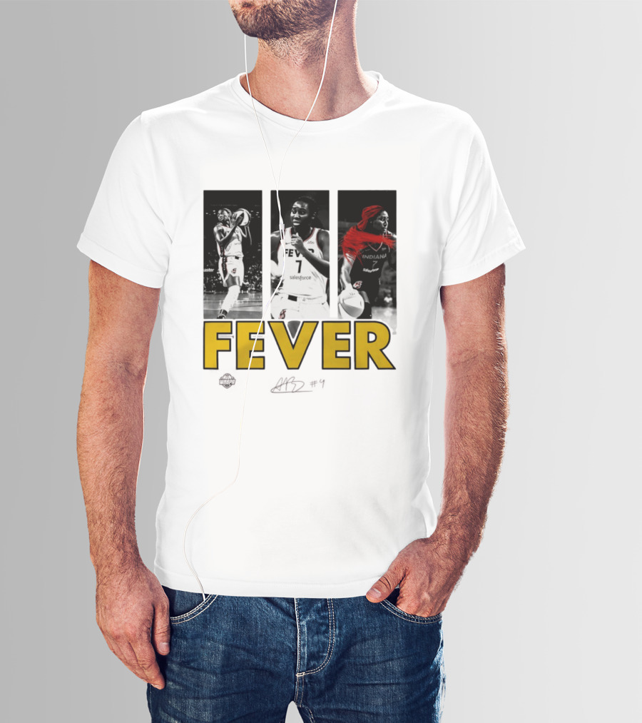 Indiana Fever Aliyah Boston WNBA Player Collage Signature T-Shirt