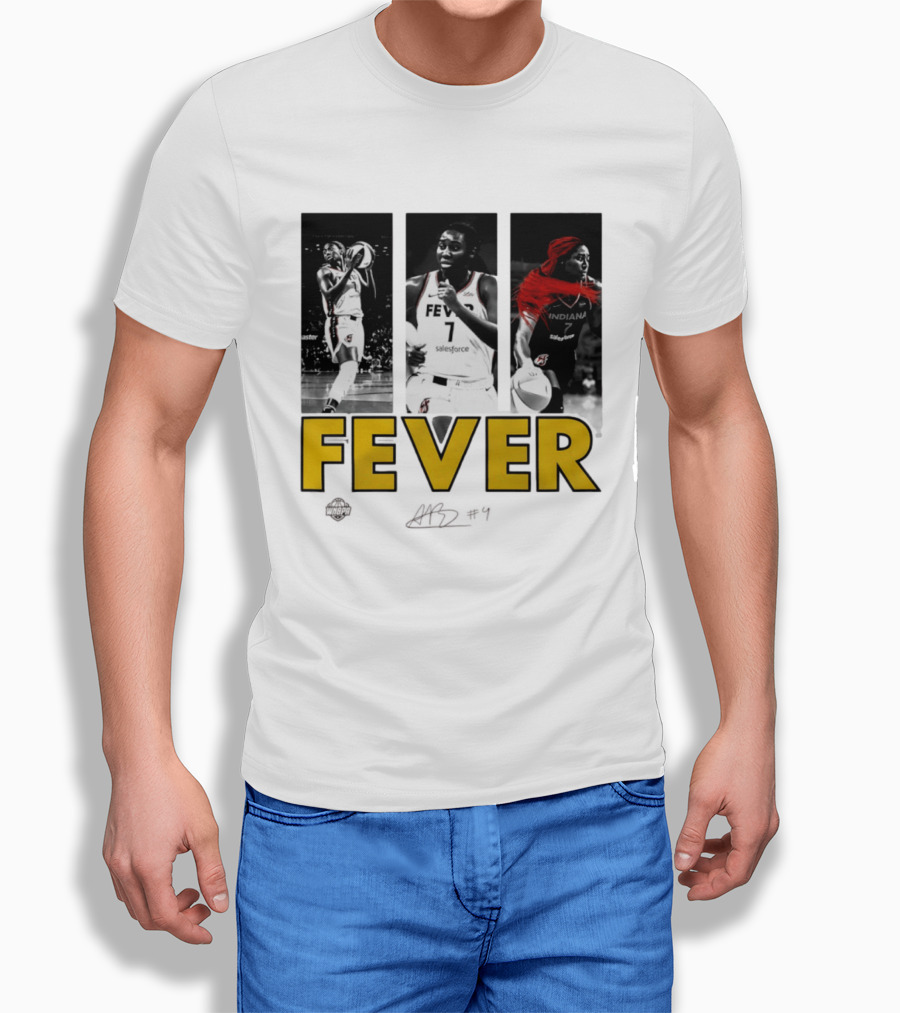 Indiana Fever Aliyah Boston WNBA Player Collage Signature T-Shirt