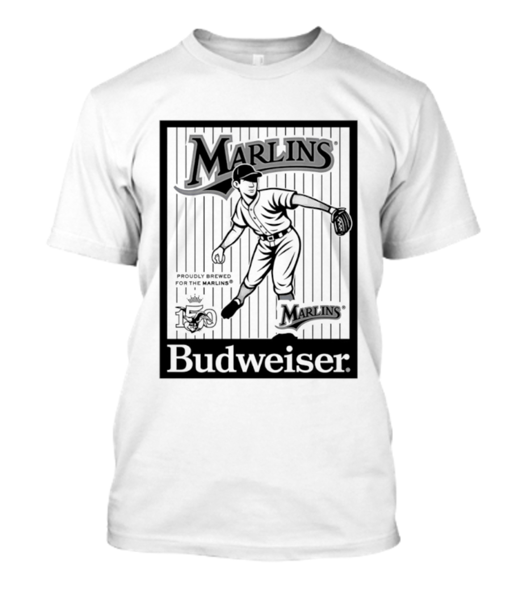 Budweiser 150 Years Florida Marlins Baseball Vintage Player T-Shirt