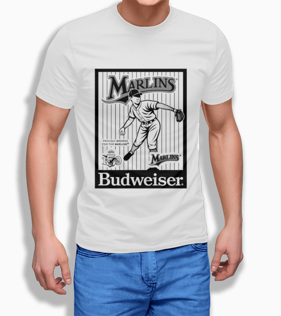 Budweiser 150 Years Florida Marlins Baseball Vintage Player T-Shirt