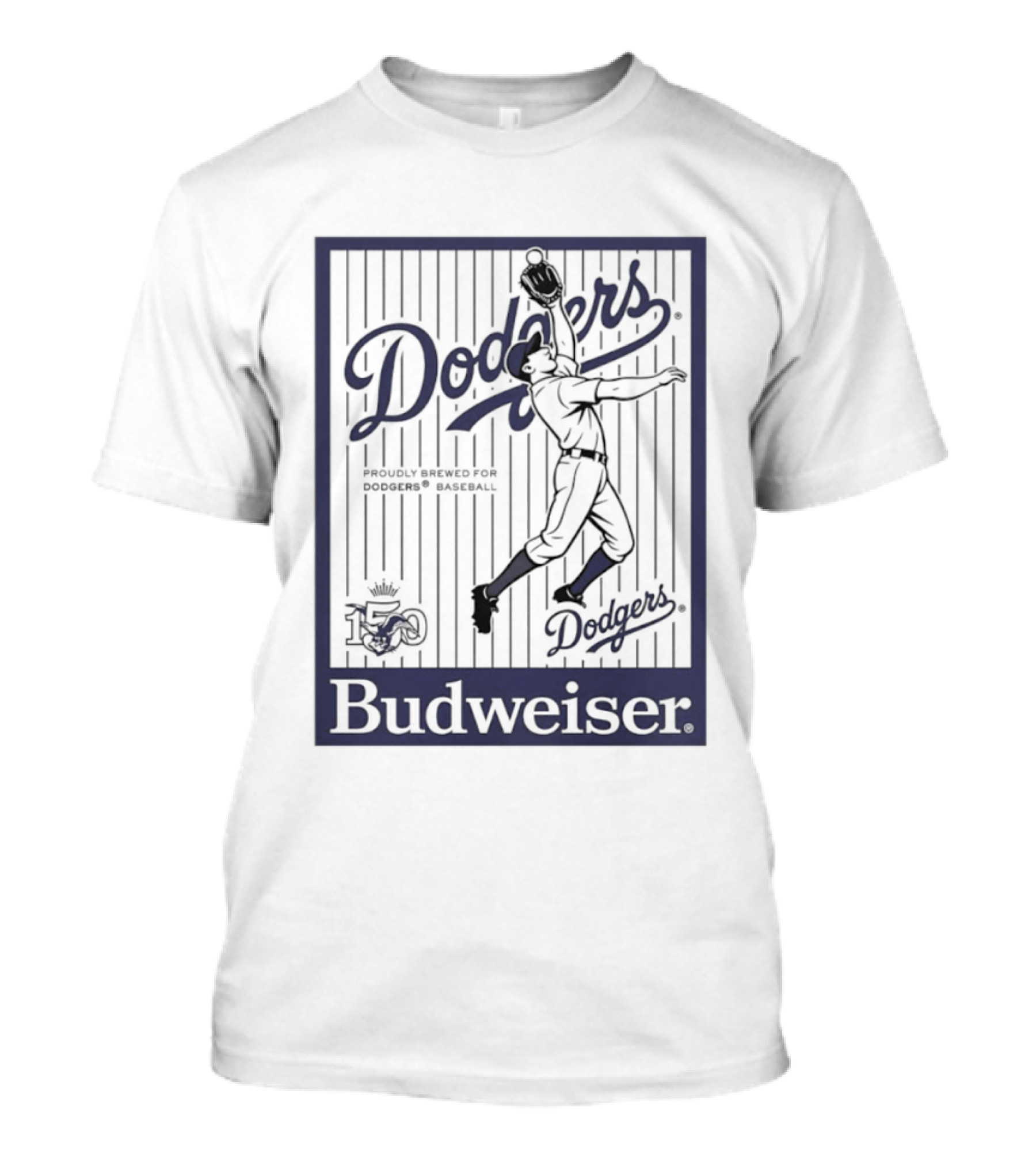 Budweiser Dodgers 150 Years Los Angeles Baseball Celebration T-Shirt