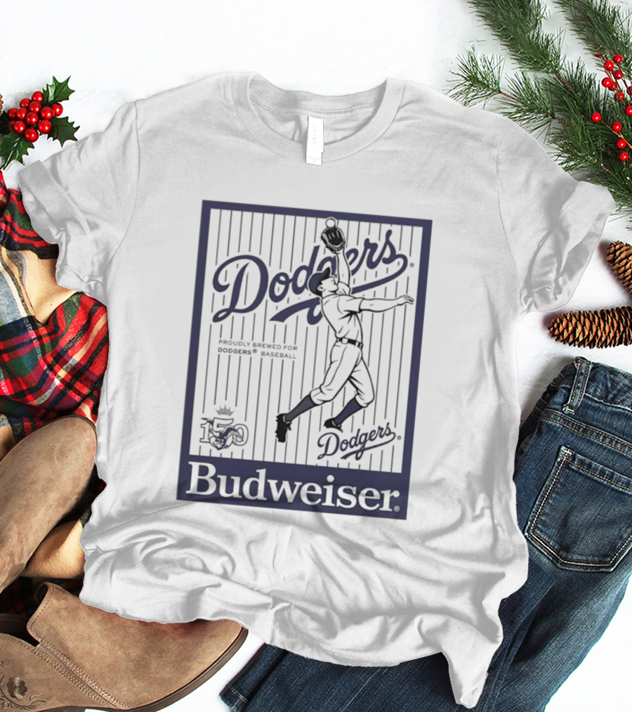 Budweiser Dodgers 150 Years Los Angeles Baseball Celebration T-Shirt