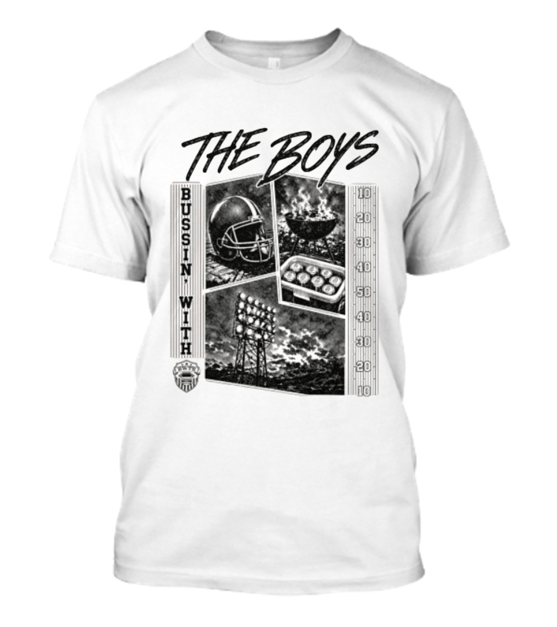 Bussin With The Boys Football Podcast Grilling And Game Day Vibes T-Shirt