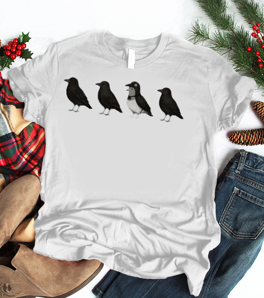 Crow Wearing A Pigeon Costume Bird Funny Animal Disguise T-Shirt