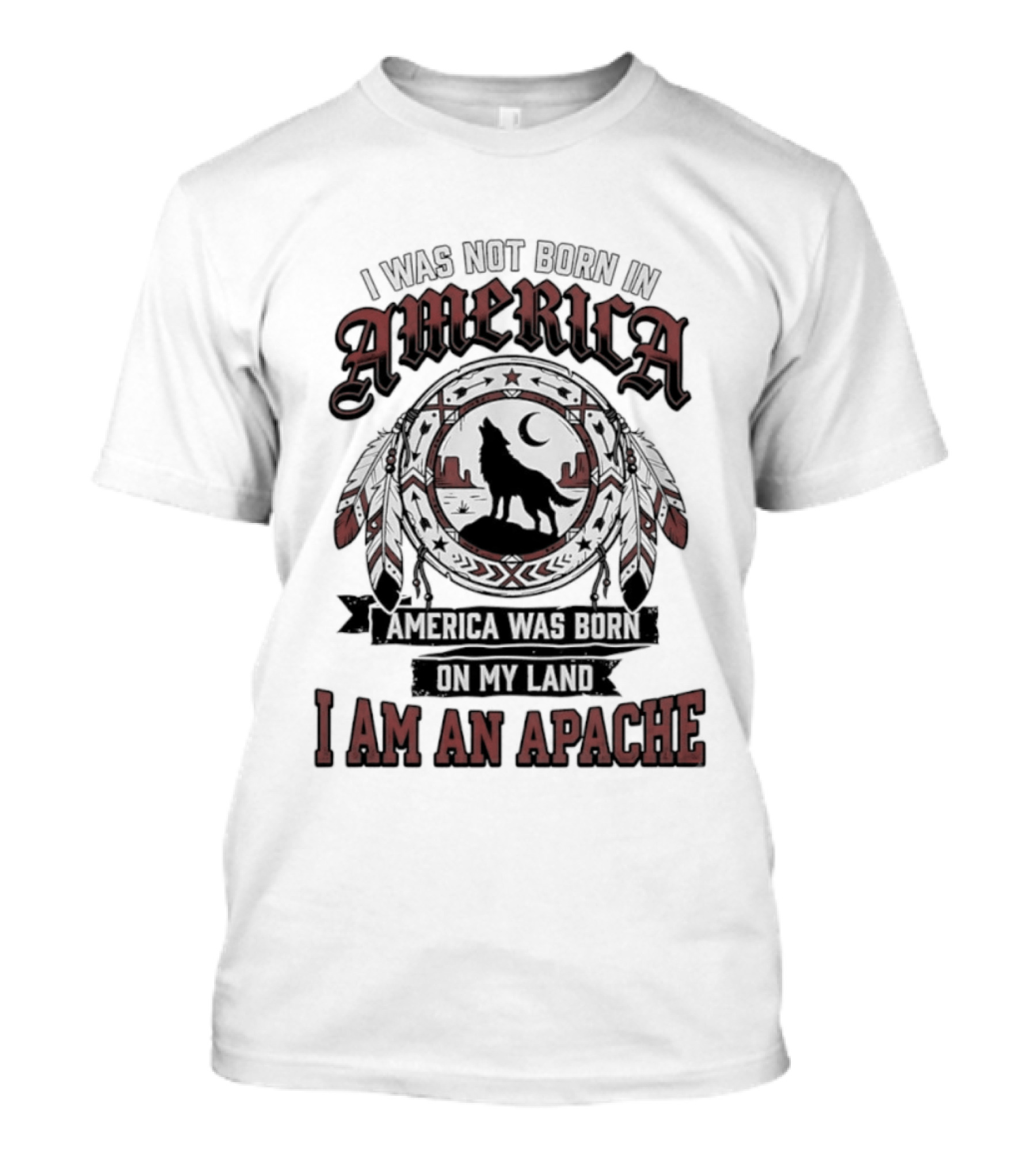 I Was Not Born In America America Was Born On My Land I Am An Apache T-Shirt