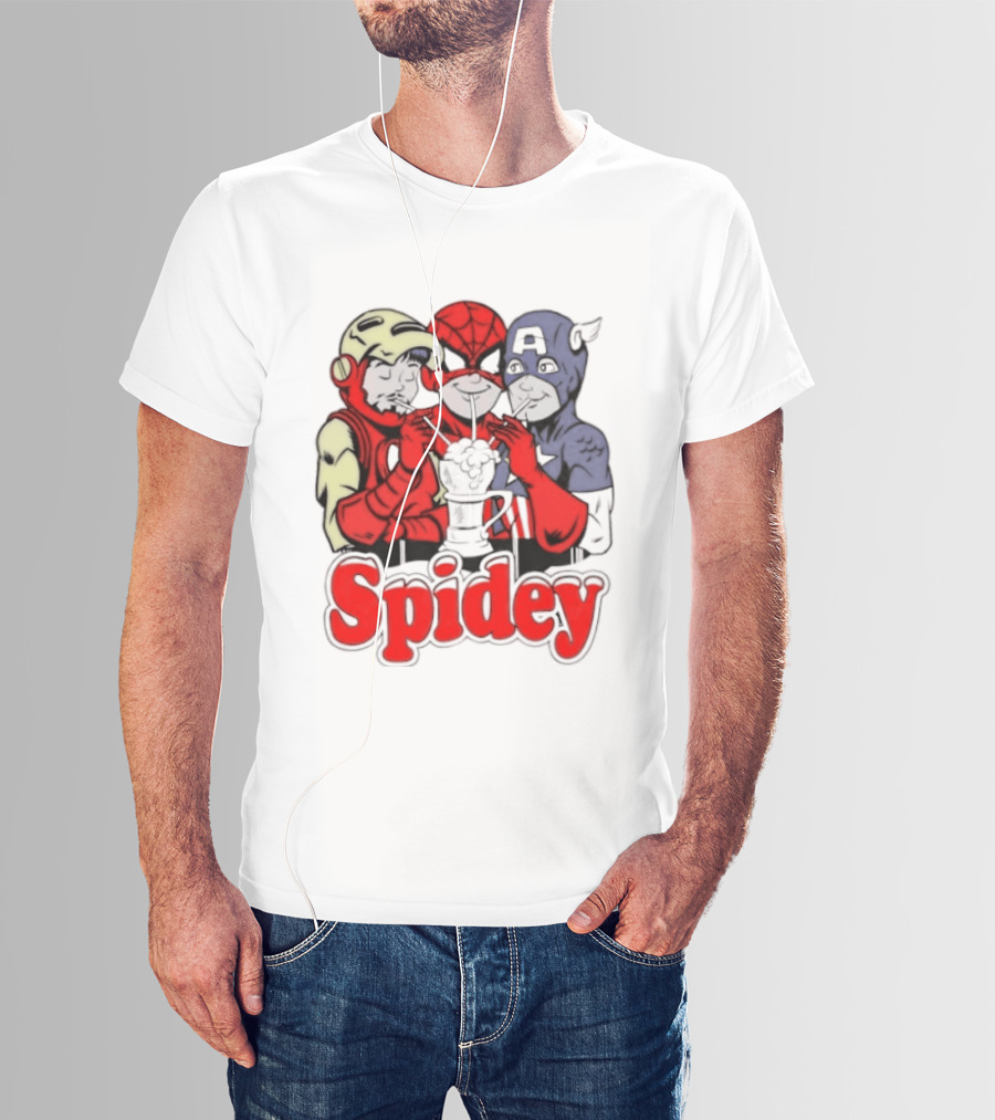 Spidey Iron Man Captain America Beer Meme T-Shirt