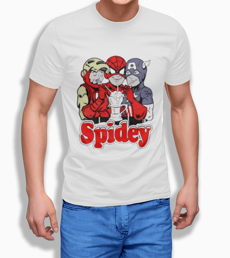 Spidey Iron Man Captain America Beer Meme T-Shirt