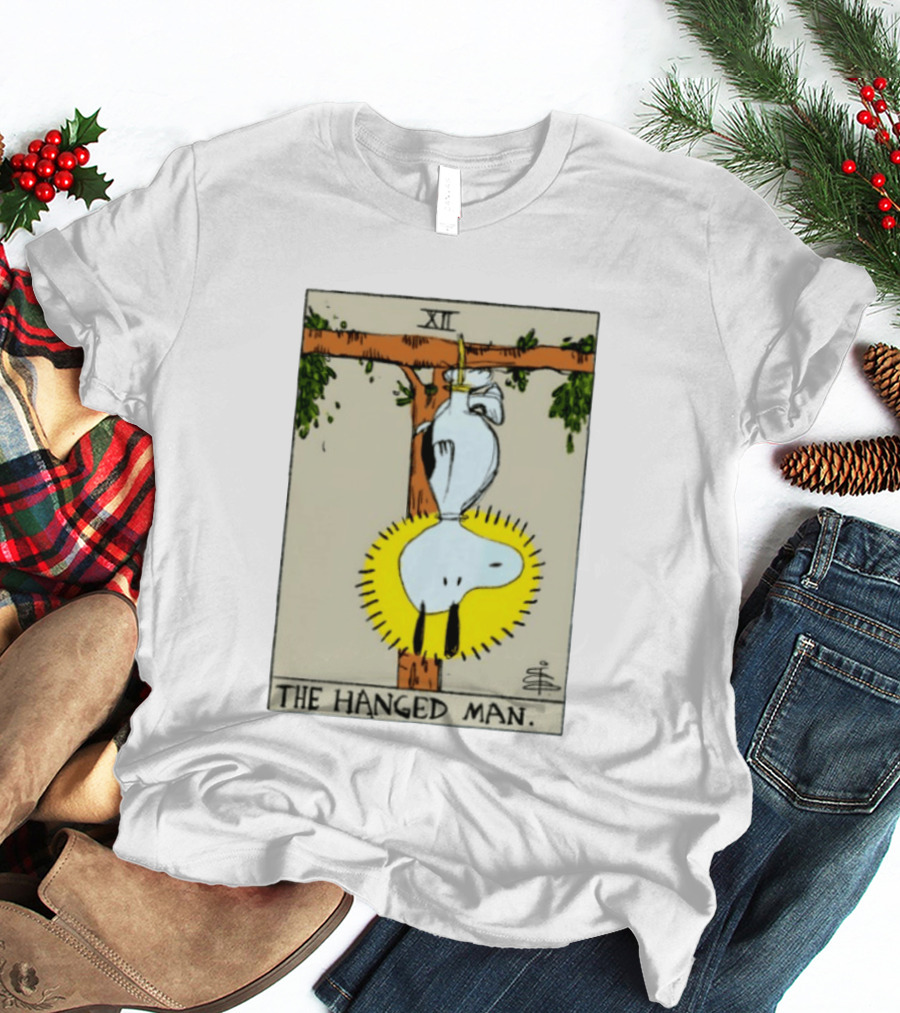 Snoopy The Hanged Man Tarot Card XII Peanuts T-Shirt