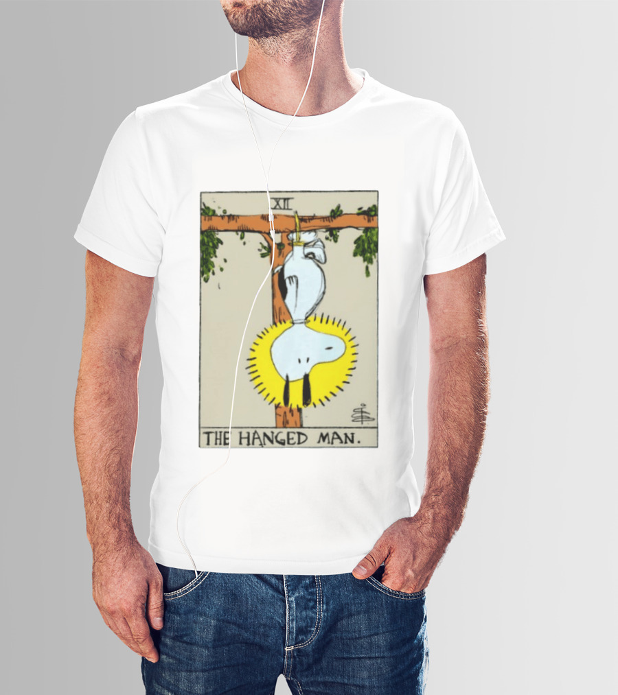 Snoopy The Hanged Man Tarot Card XII Peanuts T-Shirt