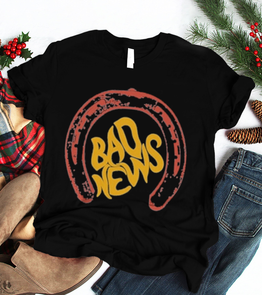 Bad News Horseshoe Icon Retro Vibe T-Shirt