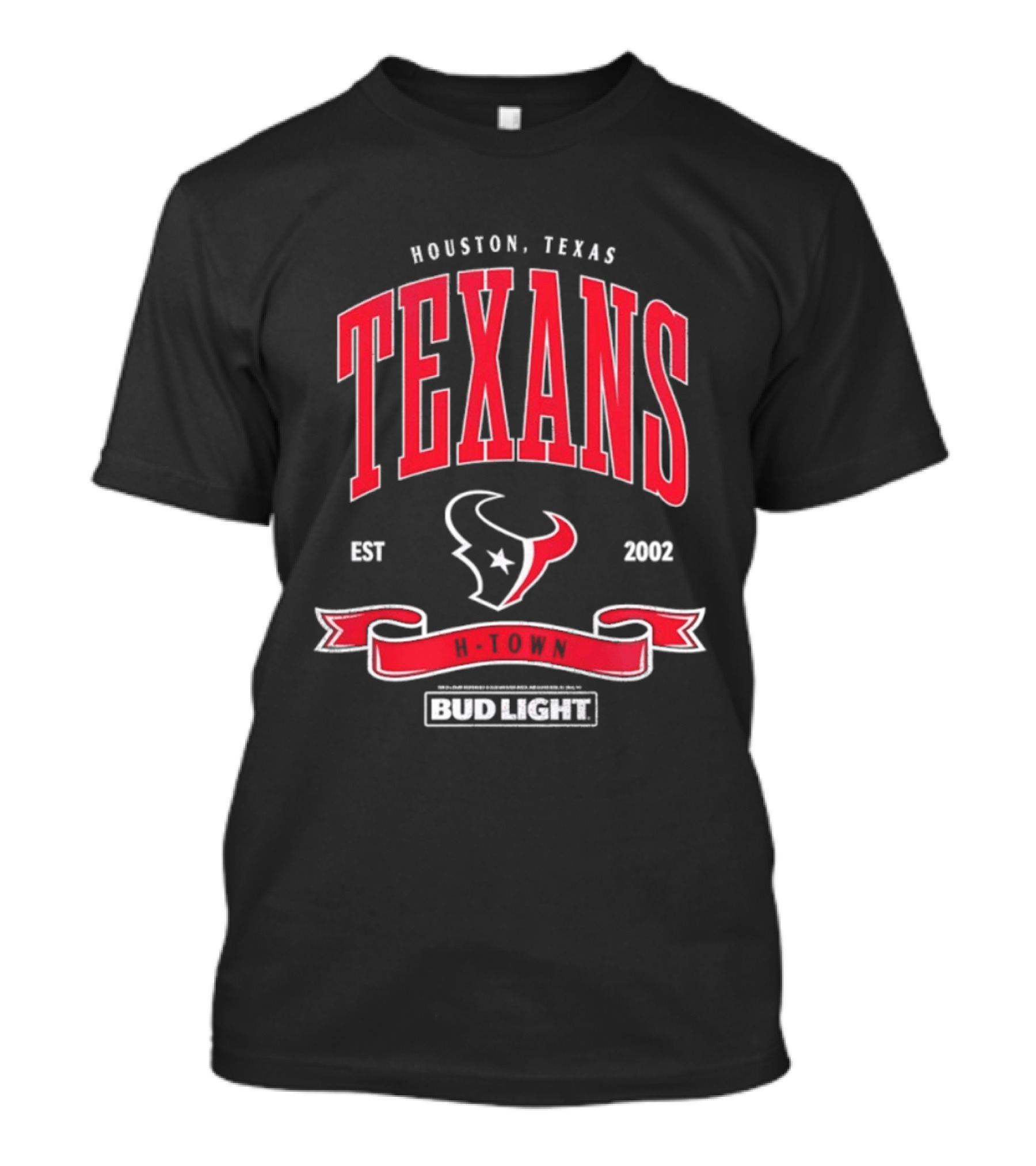 Houston Texas Texans EST 2002 Bud Light H Town T-Shirt