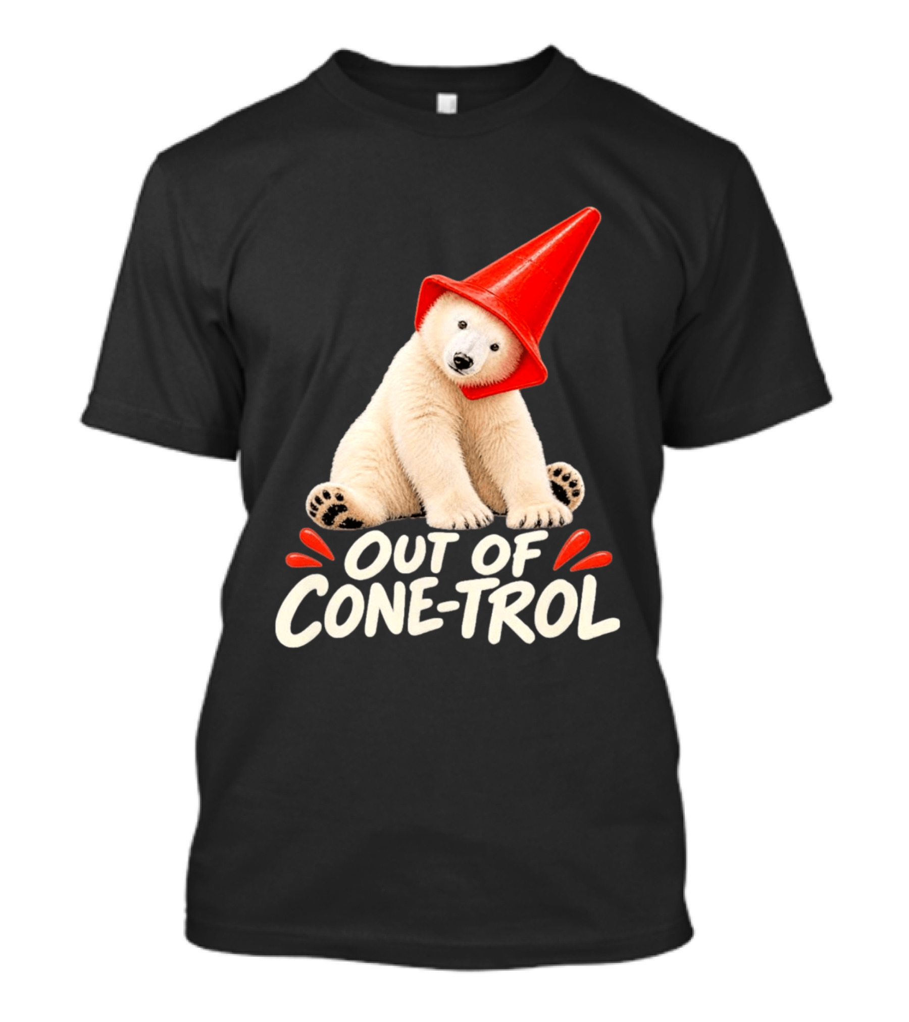 Out Of Cone Trol Polar Bear Traffic Cone Viral T-Shirt