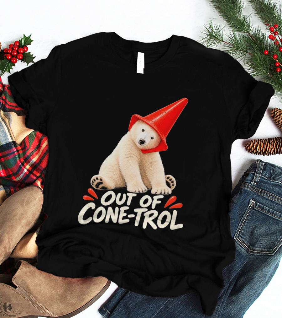 Out Of Cone Trol Polar Bear Traffic Cone Viral T-Shirt