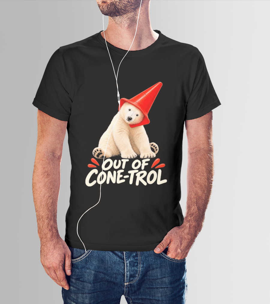 Out Of Cone Trol Polar Bear Traffic Cone Viral T-Shirt