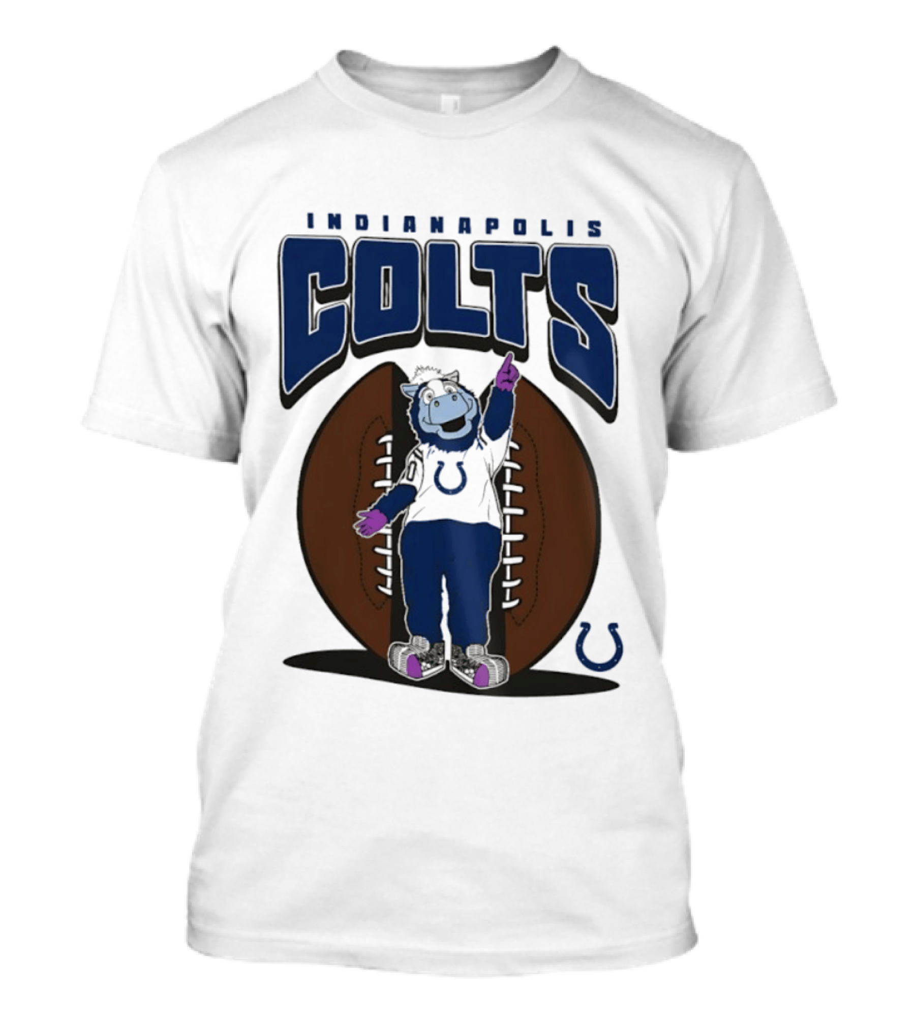 Indianapolis Colts Blue Mania Mascot Football 2026 T-Shirt
