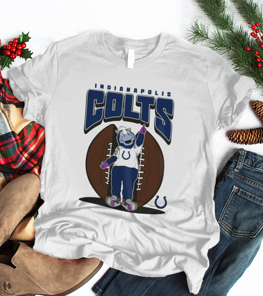 Indianapolis Colts Blue Mania Mascot Football 2026 T-Shirt