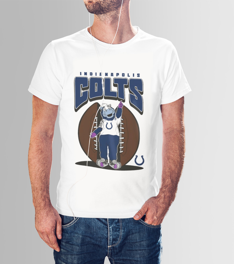 Indianapolis Colts Blue Mania Mascot Football 2026 T-Shirt
