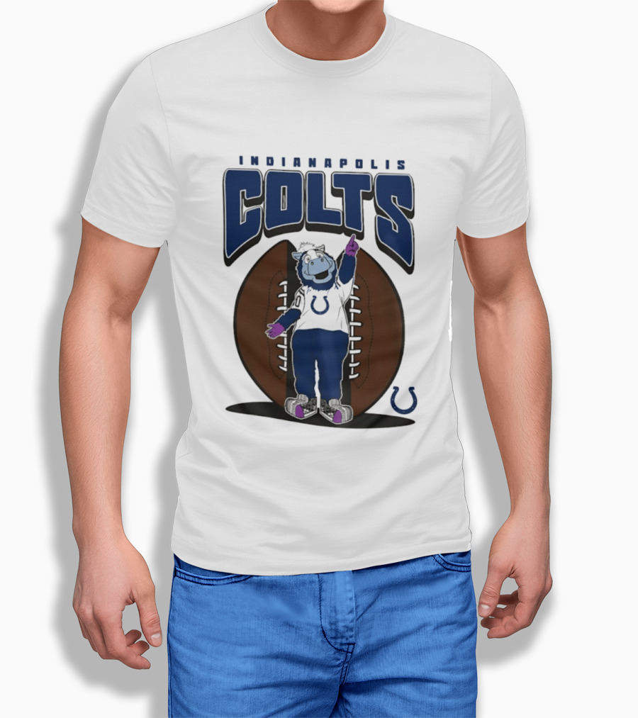 Indianapolis Colts Blue Mania Mascot Football 2026 T-Shirt