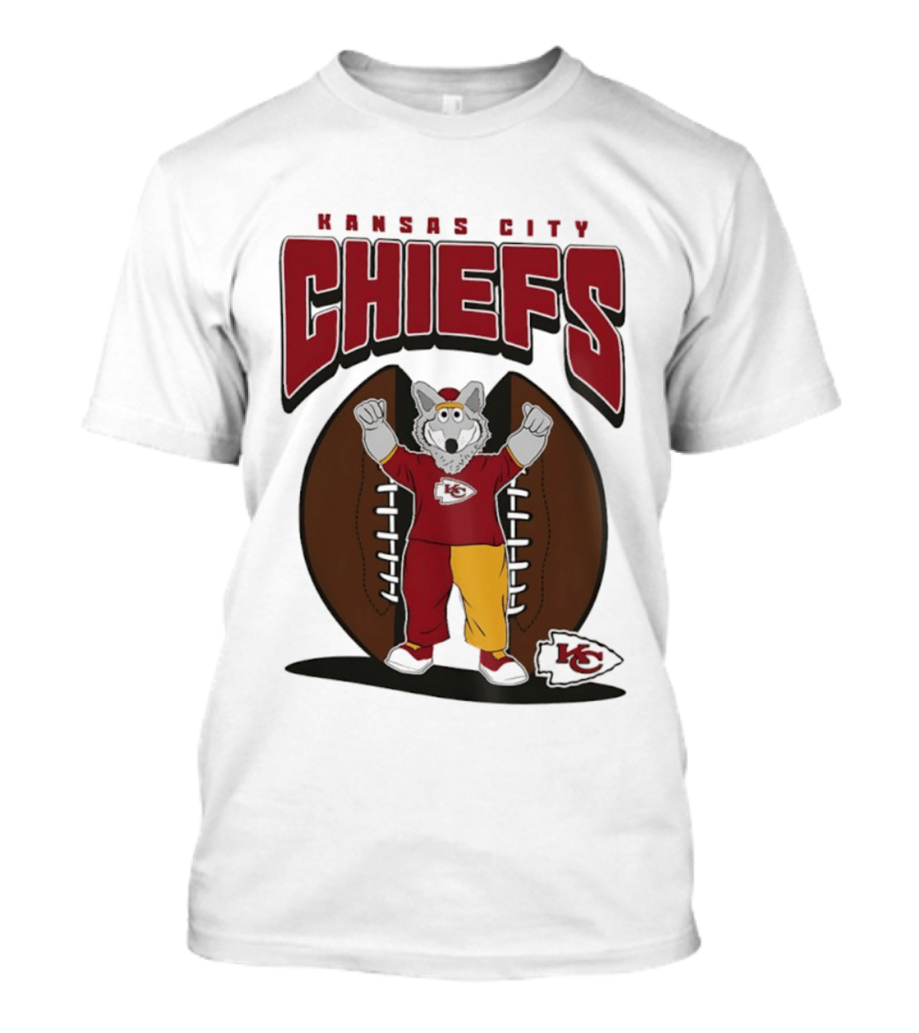 Kansas City Chiefs K.C. Wolf Mascot Football 2026 T-Shirt