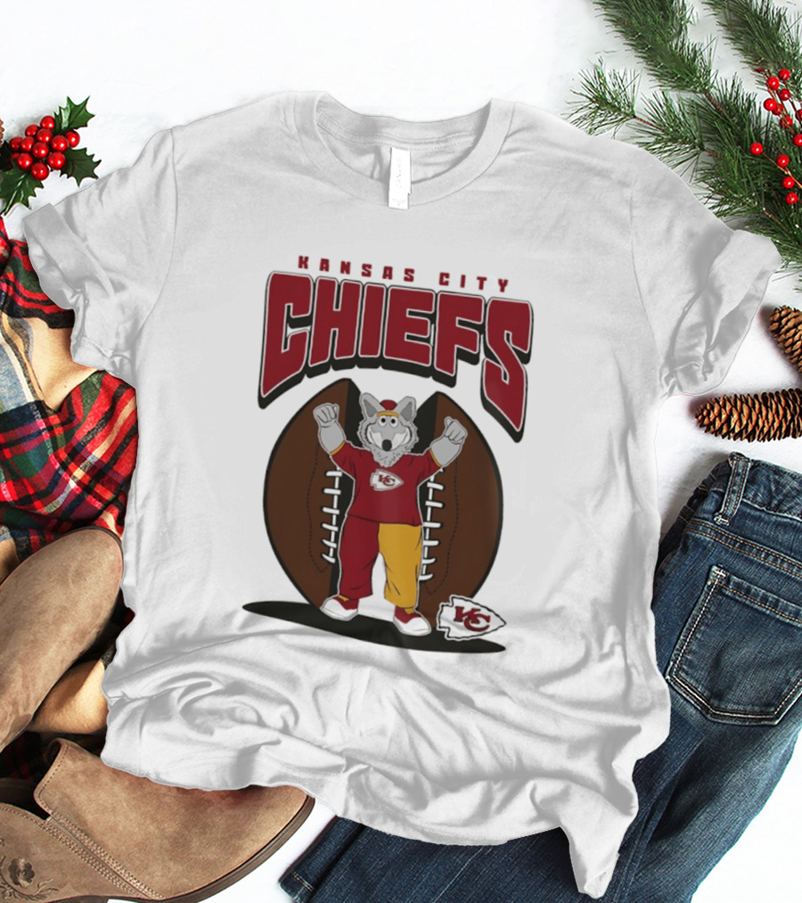 Kansas City Chiefs K.C. Wolf Mascot Football 2026 T-Shirt