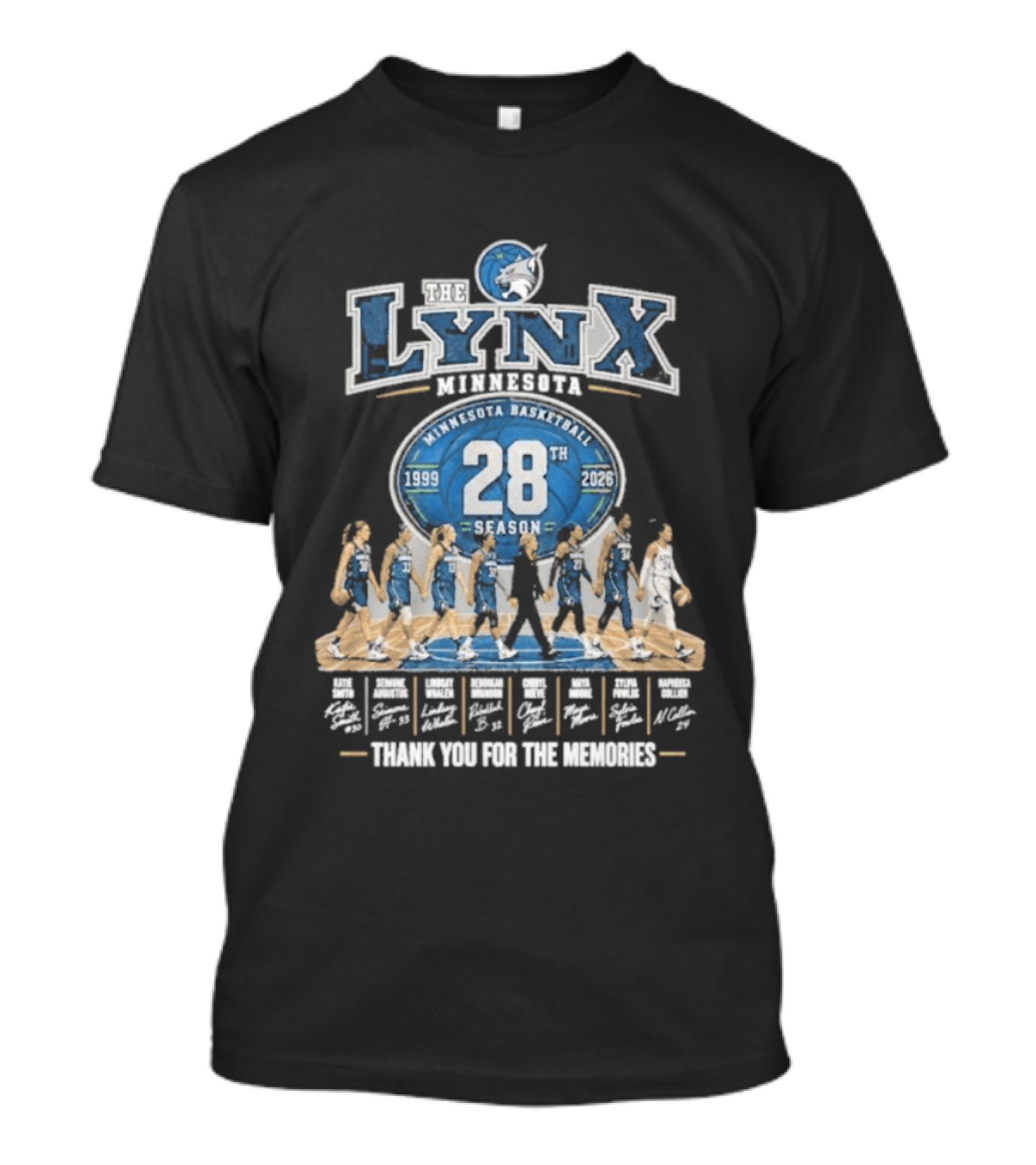 The Lynx Minnesota Basketball 28th Season 1999 2026 Thank You For The Memories Legend Player T-Shirt