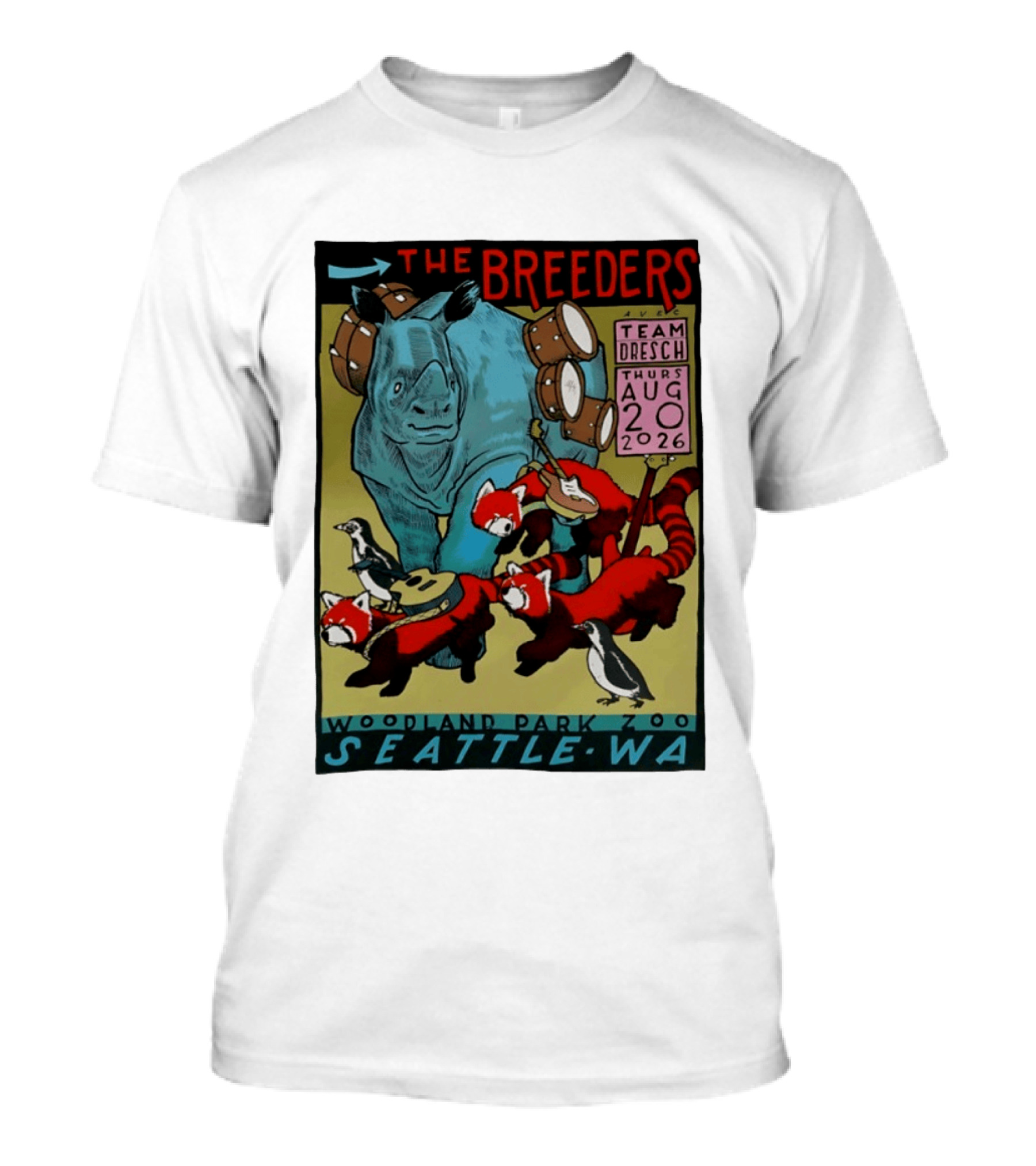 The Breeders Team Dresch Live Woodland Park Zoo Seattle WA August 20 2026 T-Shirt