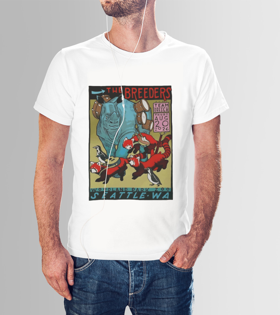 The Breeders Team Dresch Live Woodland Park Zoo Seattle WA August 20 2026 T-Shirt