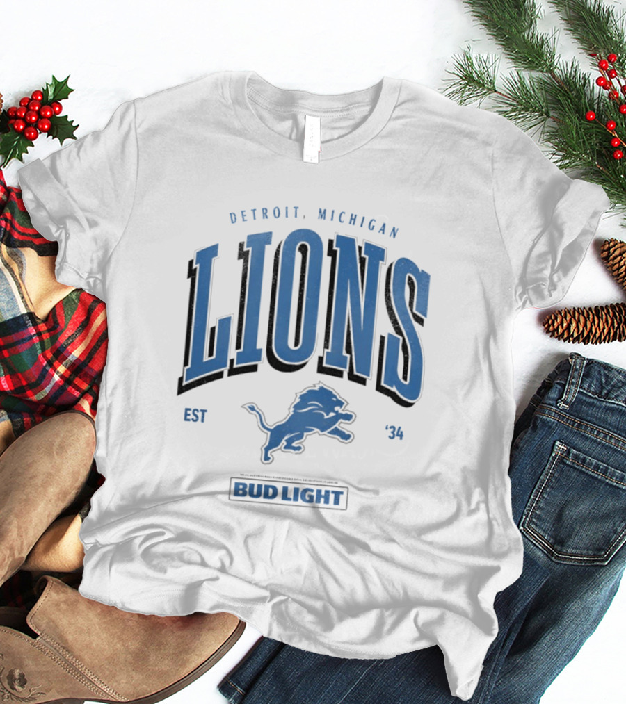 Detroit Michigan Lions Est '34 Bud Light T-Shirt