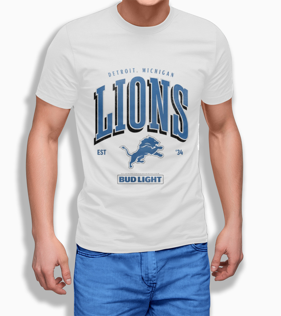 Detroit Michigan Lions Est '34 Bud Light T-Shirt