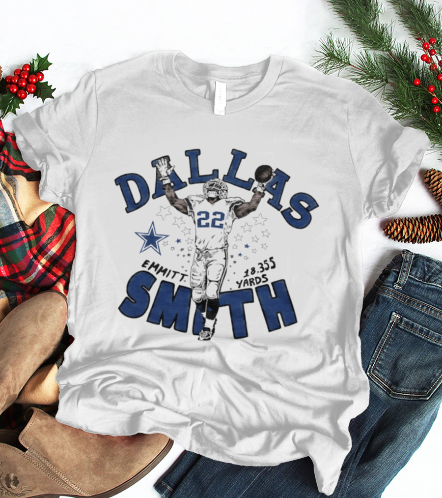 Dallas Cowboys Emmitt Smith 22 18355 Yards Star Player T-Shirt