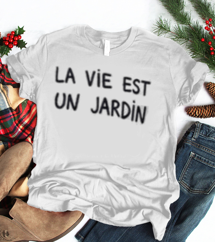 Justice Smith La Vie Est Un Jardin Bold French T-Shirt