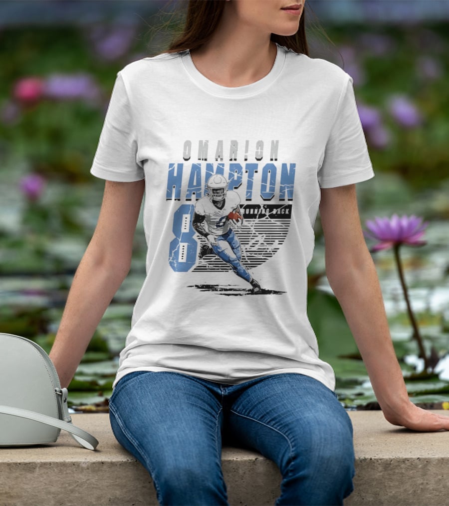 Omarion Hampton 8 Running Back Los Angeles Chargers Football T-Shirt