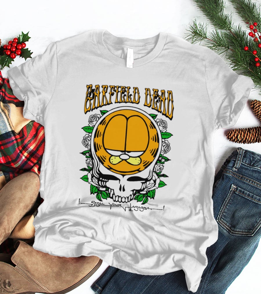 Garfield Dead Steal Your Lasagna Grateful Mashup T-Shirt