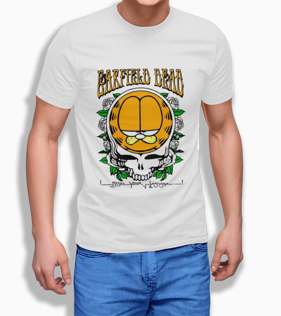 Garfield Dead Steal Your Lasagna Grateful Mashup T-Shirt