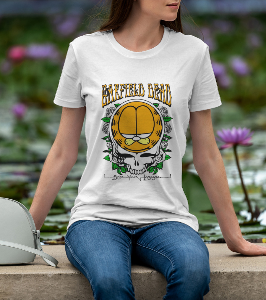 Garfield Dead Steal Your Lasagna Grateful Mashup T-Shirt