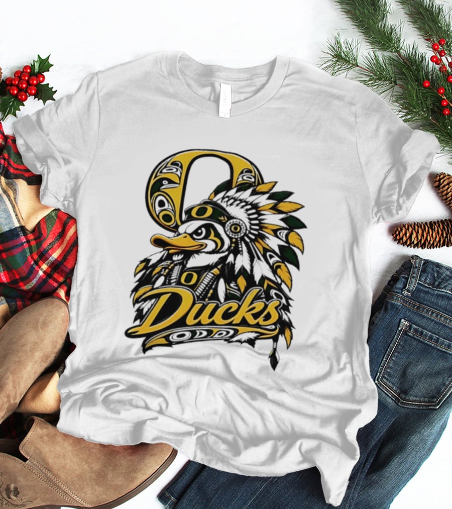 Oregon Ducks Native American Headdress Tribal T-Shirt