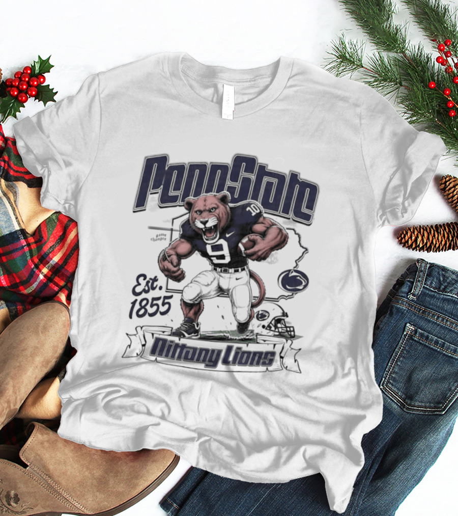 Penn State Nittany Lions Mascot Football Est 1855 T-Shirt