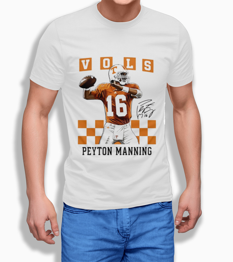 Peyton Manning 16 Vols Tennessee Football Player T-Shirt