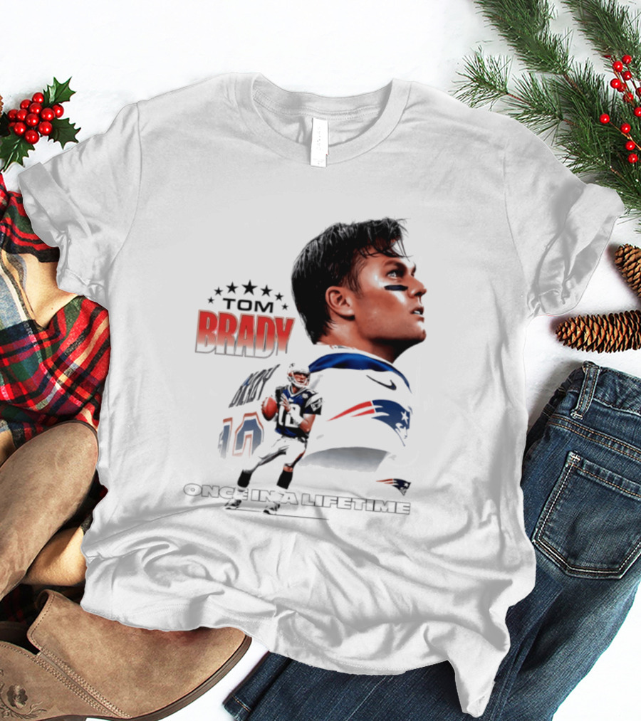 Tom Brady New England Patriots Once In A Lifetime Stars Collage T-Shirt