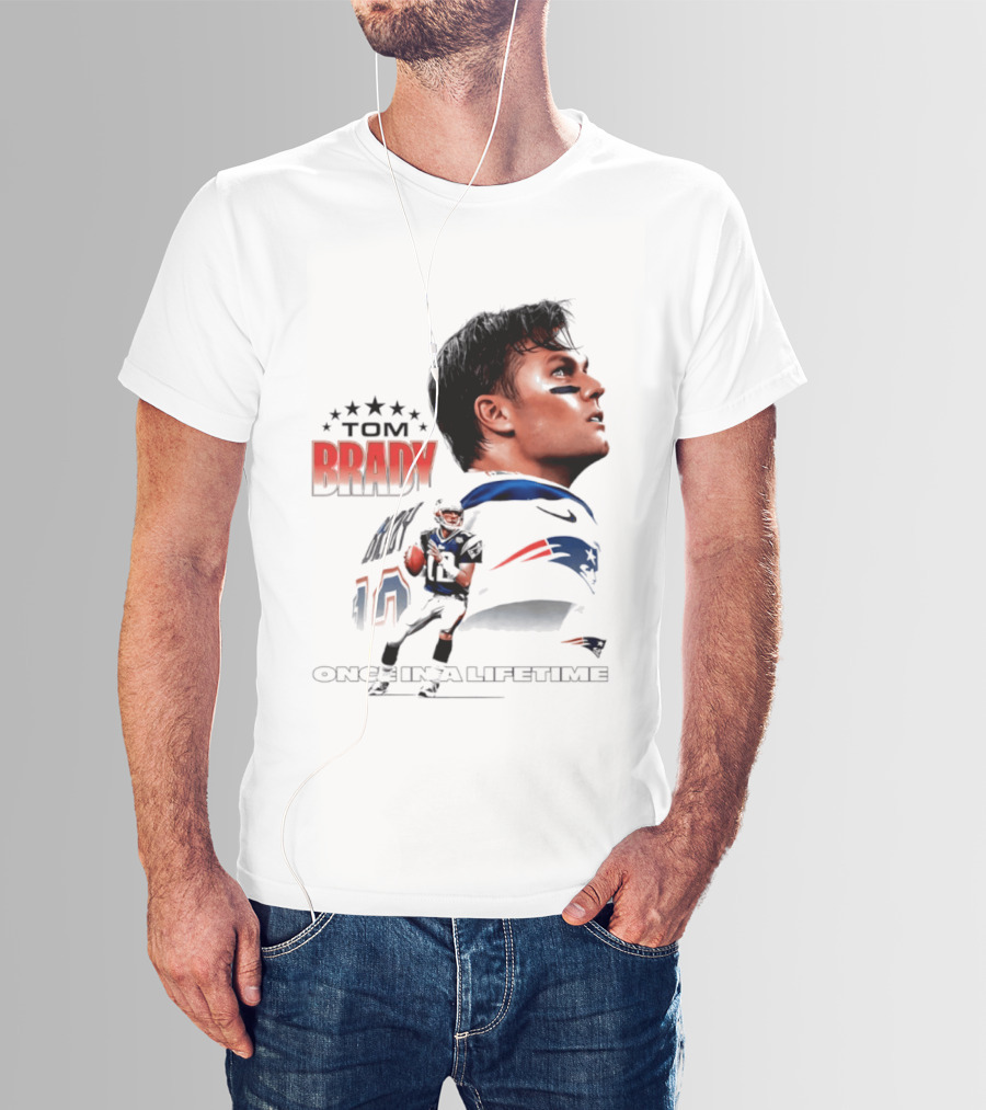 Tom Brady New England Patriots Once In A Lifetime Stars Collage T-Shirt