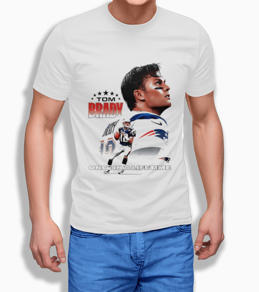 Tom Brady New England Patriots Once In A Lifetime Stars Collage T-Shirt