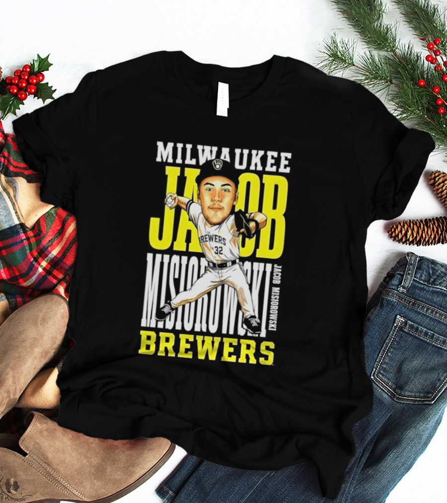 Milwaukee Brewers Jacob Misiorowski Caricature 2026 MLB T-Shirt