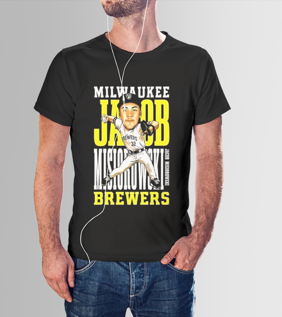 Milwaukee Brewers Jacob Misiorowski Caricature 2026 MLB T-Shirt