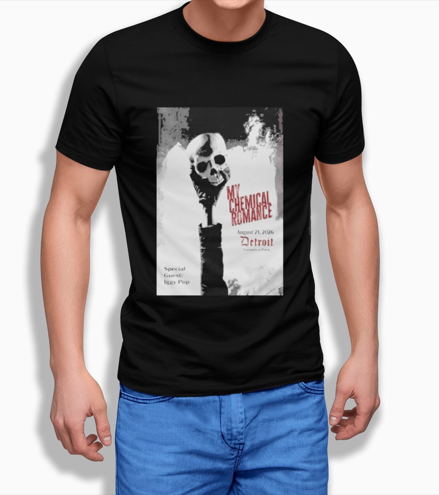 My Chemical Romance Iggy Pop August 21 2026 Comerica Park Detroit T-Shirt